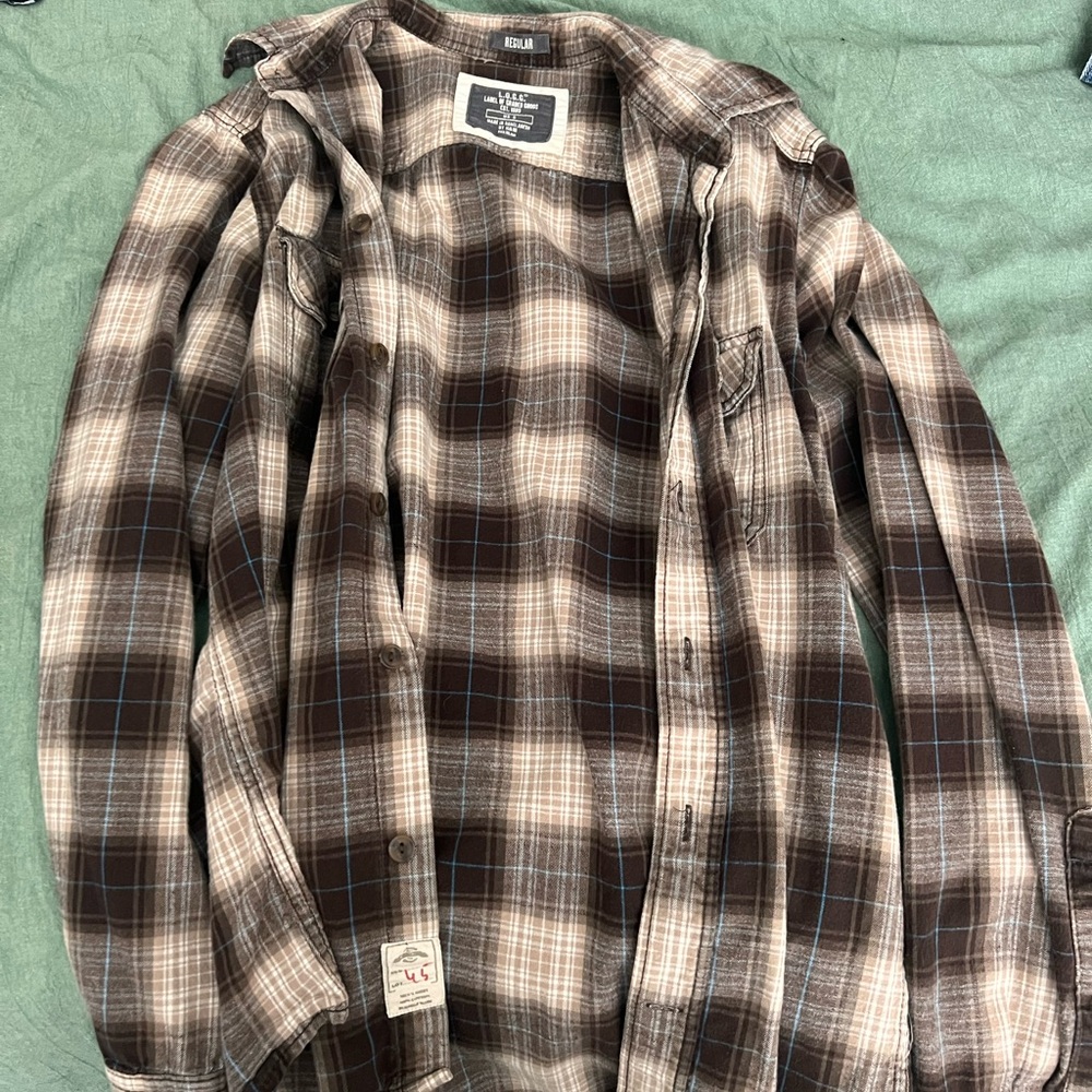 Levi's Brown and Cream Plaid Shirt